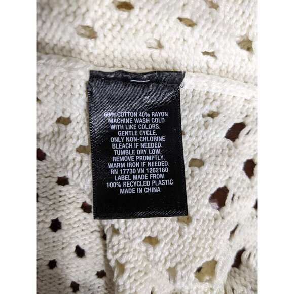 Mossimo Women's Cream Sweater open knit with side tie size M - Picture 6 of 6